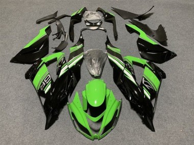 Meilleurs Kit Carénages Moto Kawasaki ZX6R 2013-2018 - Vert Noir Brillant
