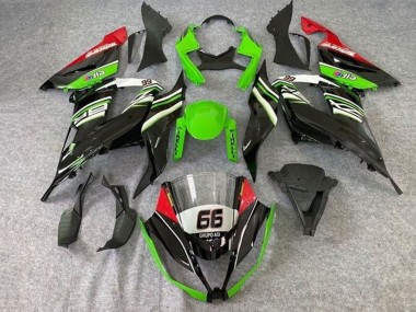 Meilleurs Carénages Moto Kawasaki ZX6R 2013-2018 - Vert Blanc Noir Rouge Elf 66