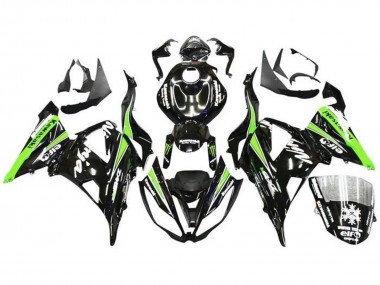Meilleurs Carénages Moto Kawasaki ZX6R 2013-2018 - Noir Brillant Vert Blanc Monstre Neige