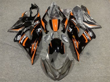 Meilleurs Carénage Moto Kawasaki ZX6R 2013-2018 - Orange Noir Brillant