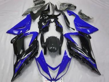 Meilleurs Carénages Moto Kawasaki ZX6R 2013-2018 - Bleu Noir Brillant