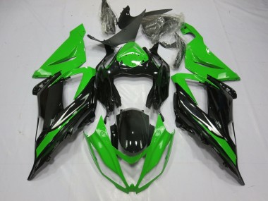 Meilleurs Carénage Moto Kawasaki ZX6R 2013-2018 - Vert Noir Brillant