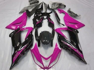 Meilleurs Carénages Moto Kawasaki ZX6R 2013-2018 - Rose Noir Brillant