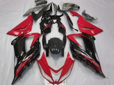 Meilleurs Carénages Moto Kawasaki ZX6R 2013-2018 - Rouge Noir Brillant