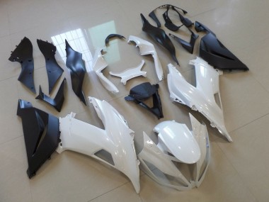 Meilleurs Carénage Moto Kawasaki ZX6R 2013-2018 - Blanc Noir Mat