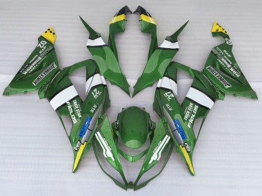 Meilleurs Carénages Moto Kawasaki ZX6R 2013-2018 - Vert Jaune Bleu Blanc