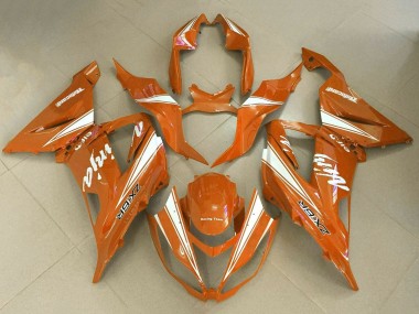 Meilleurs Carénages Moto Kawasaki ZX6R 2013-2018 - Orange Blanc