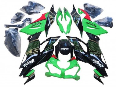 Meilleurs Carénages Moto Kawasaki ZX6R 2019-2022 - Vert Rouge Noir Brillant Rayon de Miel