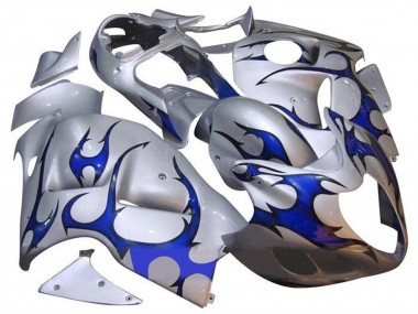 Meilleurs Carénages Moto Suzuki GSXR1000 1996-2007 - Argent Bleu Tribal