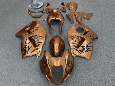 Meilleurs Carénages Moto Suzuki GSXR1000 1996-2007 - Brun Bronze Noir Flamme