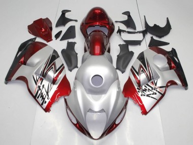 Meilleurs Carénages Moto Suzuki GSXR1000 1996-2007 - Argent Bonbon Rouge Noir