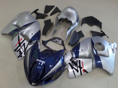 Meilleurs Carénages Moto Suzuki GSXR1000 1996-2007 - Argent Bleu Foncé