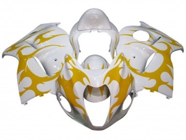 Meilleurs Carénages Moto Suzuki GSXR 1300 Hayabusa 2008-2020 - Blanc Jaune Tribal