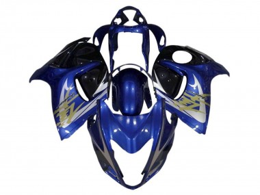 Meilleurs Carénages Moto Suzuki GSXR 1300 Hayabusa 2008-2020 - Bleu Blanc Or