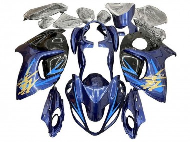 Meilleurs Carénages Moto Suzuki GSXR 1300 Hayabusa 2008-2020 - Bleu Noir Bleu Clair Or
