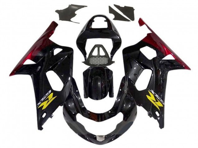 Carénages Moto Suzuki GSXR1000 2000-2002 - Noir Brillant Rouge Jaune