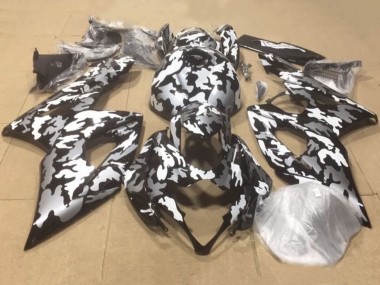 Meilleurs Carénages Moto Suzuki GSXR1000 2000-2002 - Noir Blanc Gris Camouflage
