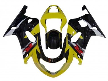 Meilleurs Carénages Moto Suzuki GSXR1000 2000-2002 - Jaune Argent Noir Brillant Rouge