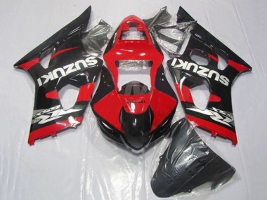 Meilleurs Carénages Moto Suzuki GSXR 1000 2003-2004 - Rouge Noir Argent