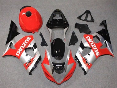Meilleurs Carénages Moto Suzuki GSXR 1000 2003-2004 - Rouge Argent Noir
