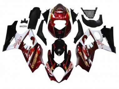 Meilleurs Carénages Moto Suzuki GSXR 1000 2005-2006 - Noir Rouge Blanc Or