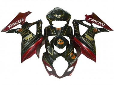Meilleurs Carénages Moto Suzuki GSXR 1000 2005-2006 - Noir Rouge Or BACARDI