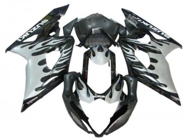 Meilleurs Carénages Moto Suzuki GSXR 1000 2005-2006 - Noir Blanc Flamme
