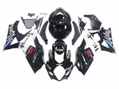 Meilleurs Carénages Moto Suzuki GSXR 1000 2005-2006 - Noir Brillant Blanc West