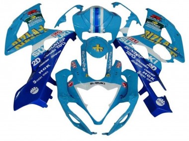 Meilleurs Carénages Moto Suzuki GSXR 1000 2005-2006 - Bleu Blanc Bande Rizla