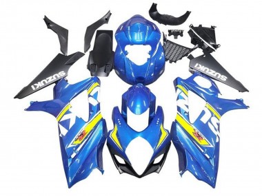 Meilleurs Carénages Moto Suzuki GSXR 1000 2005-2006 - Bleu Jaune Blanc Noir