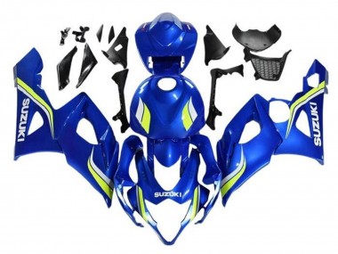 Meilleurs Carénages Moto Suzuki GSXR 1000 2005-2006 - Bleu Jaune Blanc