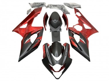 Meilleurs Carénages Moto Suzuki GSXR 1000 2005-2006 - Bonbon Rouge Noir Mat