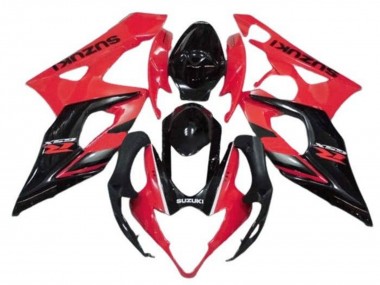 Meilleurs Carénages Moto Suzuki GSXR 1000 2005-2006 - Rouge Noir Brillant Bande