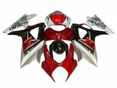 Meilleurs Carénages Moto Suzuki GSXR 1000 2005-2006 - Argent Rouge Noir