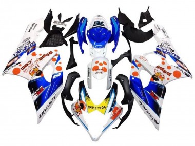 Meilleurs Carénages Moto Suzuki GSXR 1000 2005-2006 - Blanc Bleu Orange Jaune Dark Dog