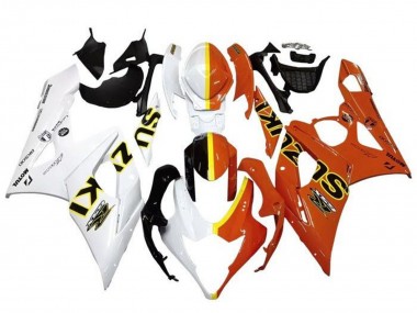 Meilleurs Carénages Moto Suzuki GSXR 1000 2005-2006 - Blanc Orange Jaune Diviser