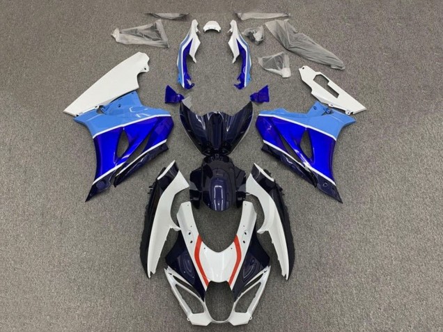 Carénages Moto Suzuki GSXR1000 2017-2024 - Blanc Triple Bleu Rouge