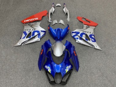 Meilleurs Carénages Moto Suzuki GSXR1000 2017-2024 - Bleu Argent Rouge