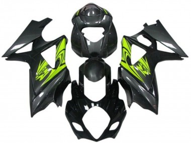 Meilleurs Carénages Moto Suzuki GSXR 1000 2007-2008 - Noir Jaune Néon