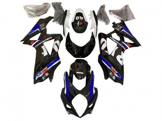 Carénages Moto Suzuki GSXR 1000 2007-2008 - Noir Blanc Bleu Yoshimura