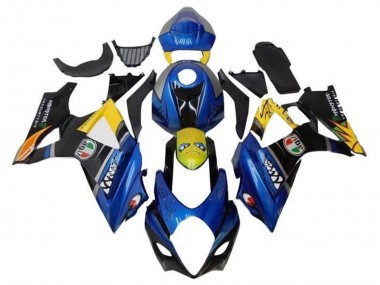 Meilleurs Carénages Moto Suzuki GSXR 1000 2007-2008 - Bleu Jaune Noir Requin