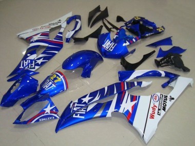 Meilleurs Carénages Moto Yamaha YZF R6 2008-2016 - Blanc Bleu Fiat Motul Michelin 27