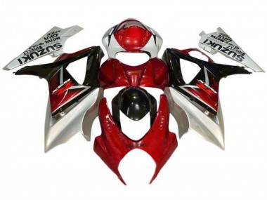 Meilleurs Carénages Moto Suzuki GSXR 1000 2007-2008 - Rouge Noir Argent