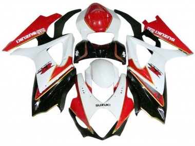 Meilleurs Carénages Moto Suzuki GSXR 1000 2007-2008 - Blanc Rouge Or Noir