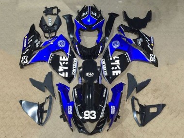 Meilleurs Carénages Moto Suzuki GSXR 1000 2009-2016 - Noir Bleu Blanc 93