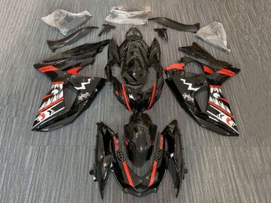 Meilleurs Carénages Moto Suzuki GSXR 1000 2009-2016 - Noir Rouge Blanc Jaws Requin