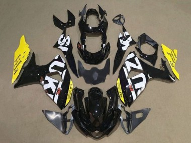 Meilleurs Carénages Moto Suzuki GSXR 1000 2009-2016 - Noir Blanc Jaune