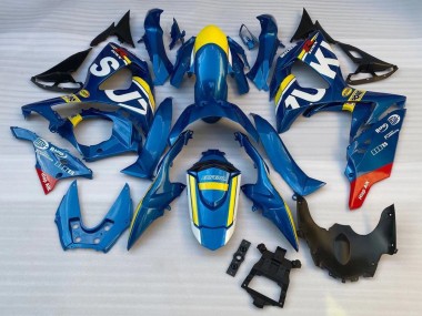 Meilleurs Carénages Moto Suzuki GSXR 1000 2009-2016 - Bleu Jaune Blanc Rouge