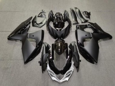 Meilleurs Carénages Moto Suzuki GSXR 1000 2009-2016 - Noir Mat Noir Brillant Argent