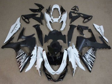 Meilleurs Carénages Moto Suzuki GSXR 1000 2009-2016 - Blanc Noir Argent Checker